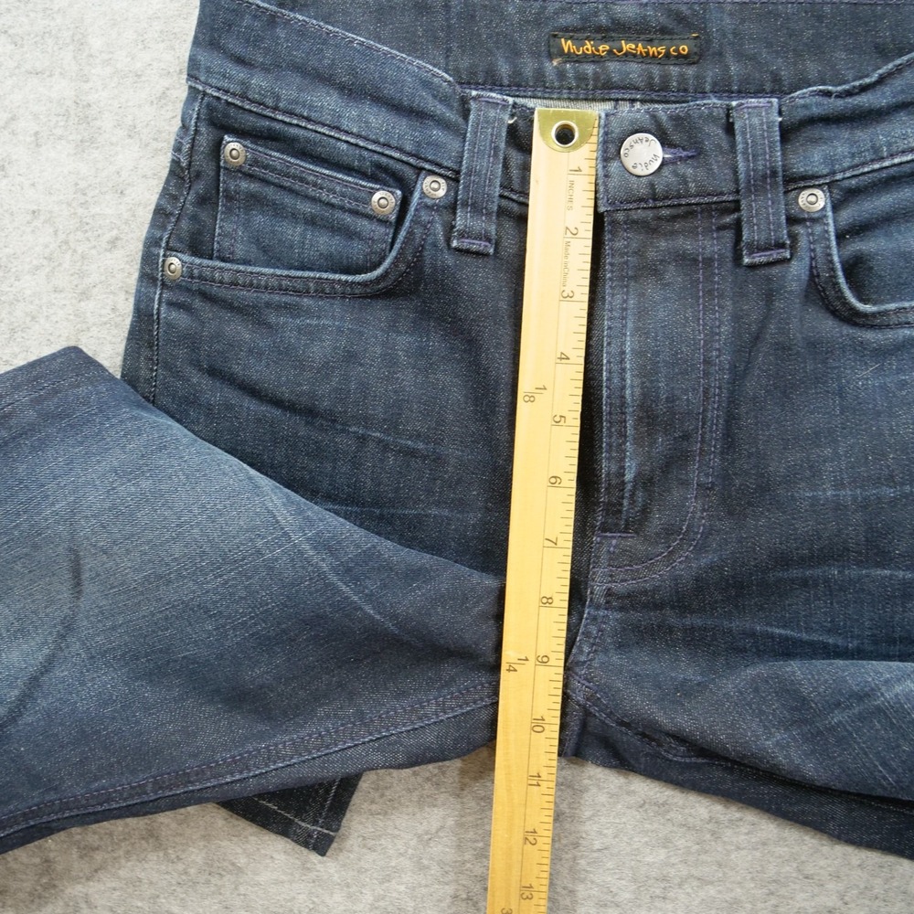 Nudie Jeans Mens 28 Blue Lean Dean Slim Straight Leg Mid Rise Organic - Picture 9 of 12
